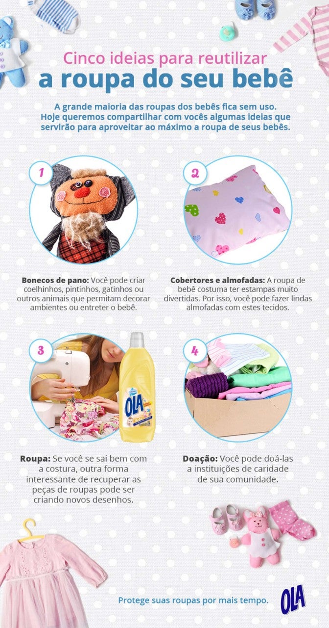 Cinco ideias para reutilizar a roupa do seu bebê