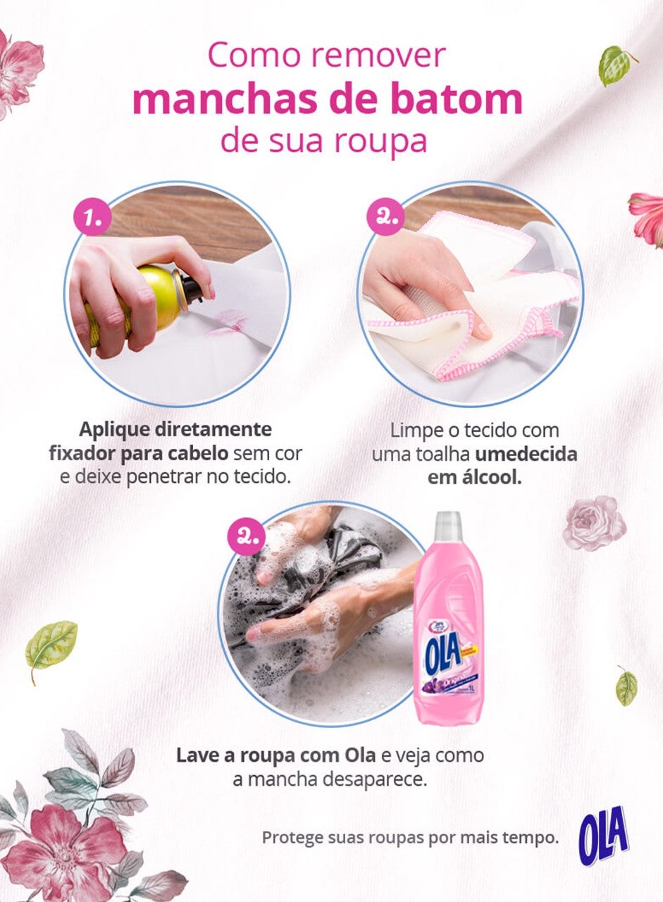 passo a passo de como tirar mancha de batom